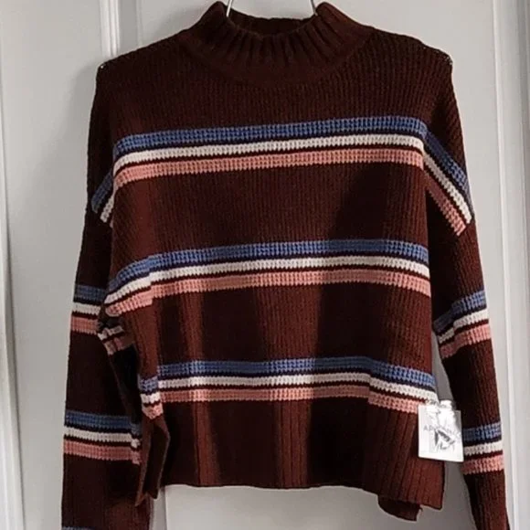 Arizona Jean Co. Rust Stripe Pullover Sweater Size Large - Picture 2 of 7